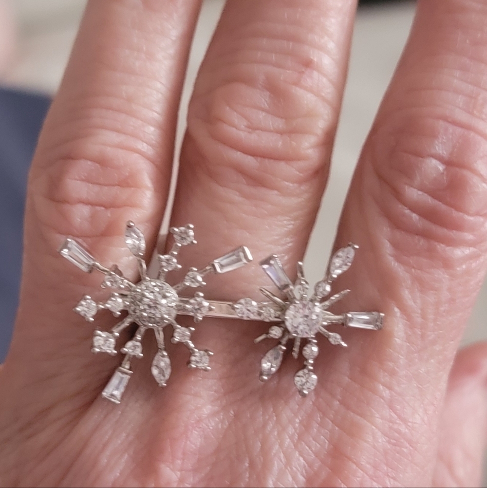 Melinda Maria Snow Flake Ring 7 New legant Silver Price Firm